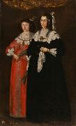 unknow artist Portrait of Catherine Potocka and Maria Lupu (daughter of Vasile Lupu), two wives of Janusz Radziwill oil painting on canvas